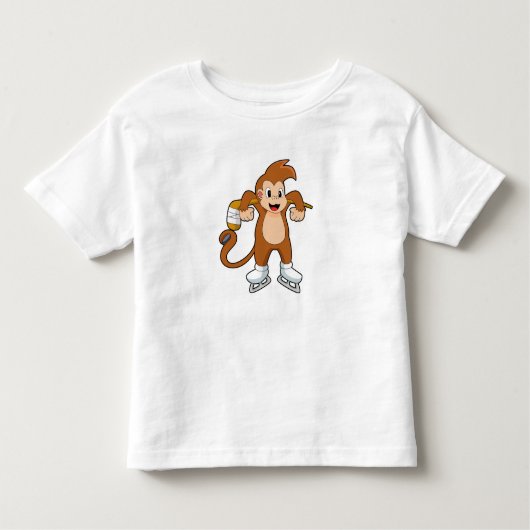 Monkey Ice hockey Ice hockey stick Kinder Shirts (Voorkant)
