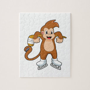 Monkey Ice hockey Ice hockey stick Legpuzzel