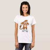 Monkey Ice hockey Ice hockey stick T-shirt (Voorkant volledig)