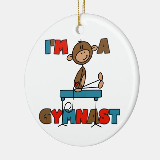 Monkey, ik ben een Gymnast Keramisch Ornament (Links)