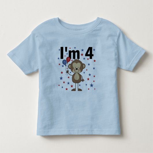 Monkey I'm 4 T-shirts et cadeaux (Devant)
