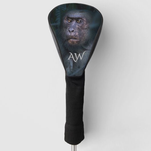 Monkey in het Oerwoud Monogram Golfheadcover (Voorkant)