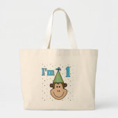 Monkey in Party Pet 1e Verjaardag Tshirts Grote Tote Bag (Voorkant)
