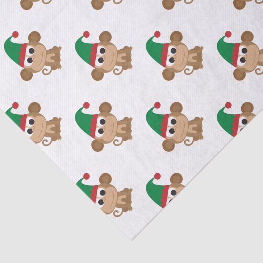 Monkey Kerstmis Elf Tissuepapier (Detail)