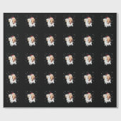 Monkey Lama Kerstsneeuwwinterdieren Cadeaupapier (Vlak)