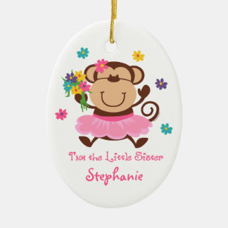 Monkey Little Sister Personalized Ornament