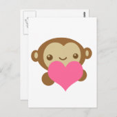 Monkey Love Briefkaart (Voorkant / Achterkant)