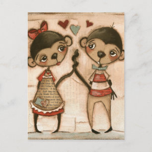 Monkey Love - Carte postale