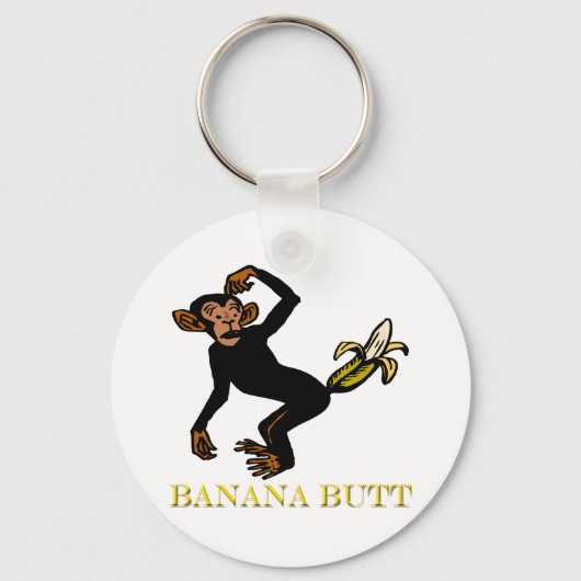 Monkey Love Fling Poo Funny Sleutelhanger (Voorkant)