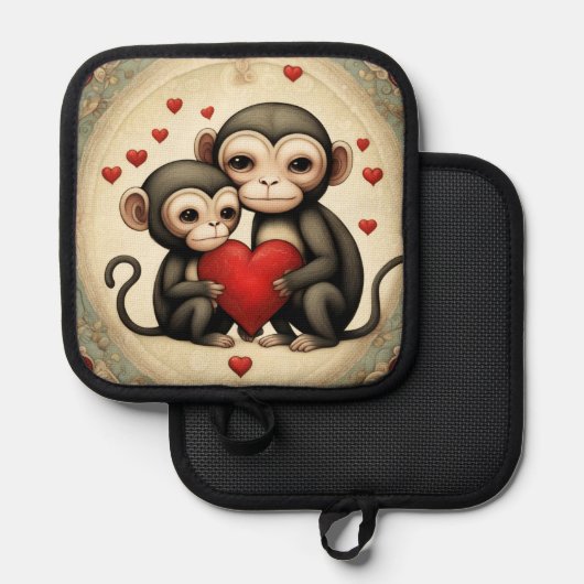 Monkey Love Pannenlap (Voorkant / Achterkant)