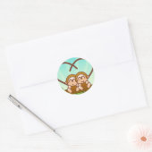 Monkey Love Ronde Sticker (Envelop)