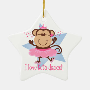 Monkey Love Tutu Dance Ornament