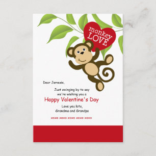 Monkey Love Valentijnsdag Card Kaart