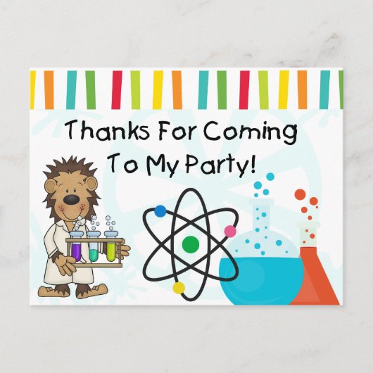 Monkey Mad Scientist Verjaardag Wetenschap Dank U Briefkaart (Voorkant)
