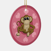 Monkey Me Pink Love ornement céramique (Droite)