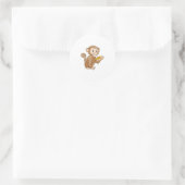 Monkey met Piece of Pizza Ronde Sticker (Tas)
