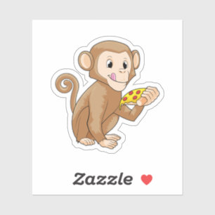 Monkey met Piece of Pizza Sticker