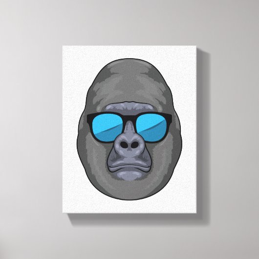 Monkey met zonnebrillen canvas afdruk (Voorkant)