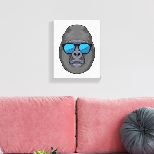 Monkey met zonnebrillen canvas afdruk (Insitu (Woonkamer))