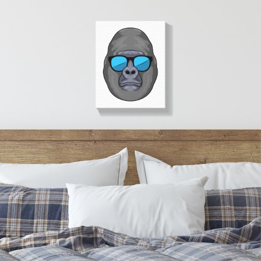Monkey met zonnebrillen canvas afdruk (Insitu (Slaapkamer))