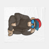Monkey met zonnebrillen fleece deken (Voorkant (Horizontaal))