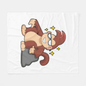 Monkey met zonnebrillen fleece deken (Voorkant (Horizontaal))