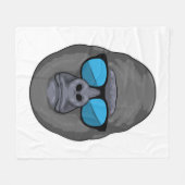 Monkey met zonnebrillen fleece deken (Voorkant (Horizontaal))