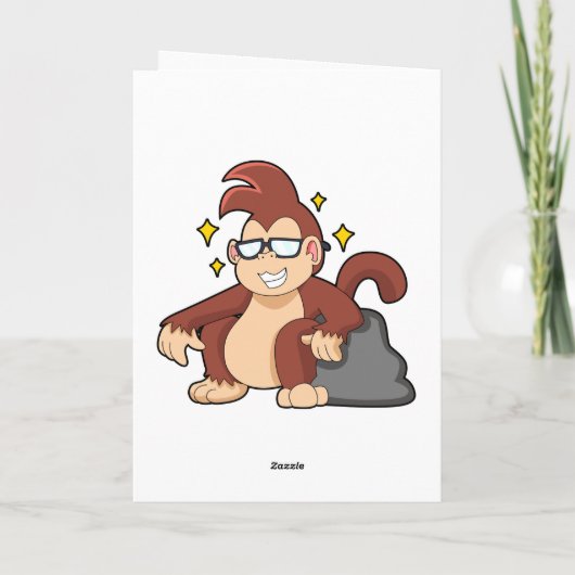 Monkey met zonnebrillen kaart (Achterkant)