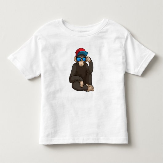Monkey met zonnebrillen kinder shirts (Voorkant)