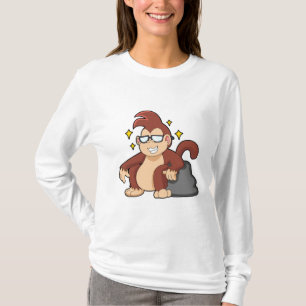 Monkey met zonnebrillen t-shirt