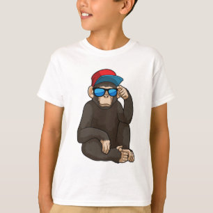 Monkey met zonnebrillen t-shirt