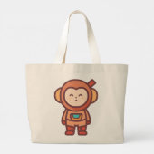 Monkey Mischief ontmoet kosmisch avontuur Grote Tote Bag (Achterkant)