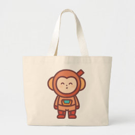 Monkey Mischief ontmoet kosmisch avontuur Grote Tote Bag