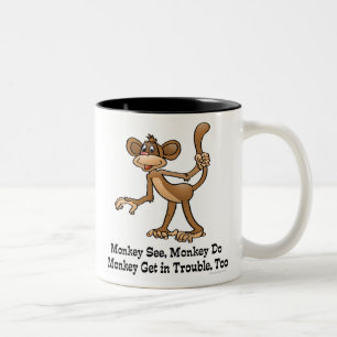 Monkey, Monkey Do, Monkey krijgt ook problemen. Tweekleurige Koffiemok