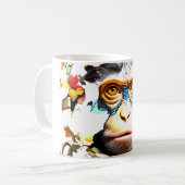 Monkey Mozaïek Fantasie Mok Ontwerp (Voorkant links)