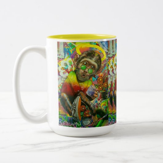 monkey mug tweekleurige koffiemok (Links)