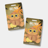 Monkey Nerd Hall Pass Badge (Voor- en achterkant)