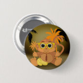 Monkey Nerd Ronde Button 5,7 Cm (Voorkant /achterkant)