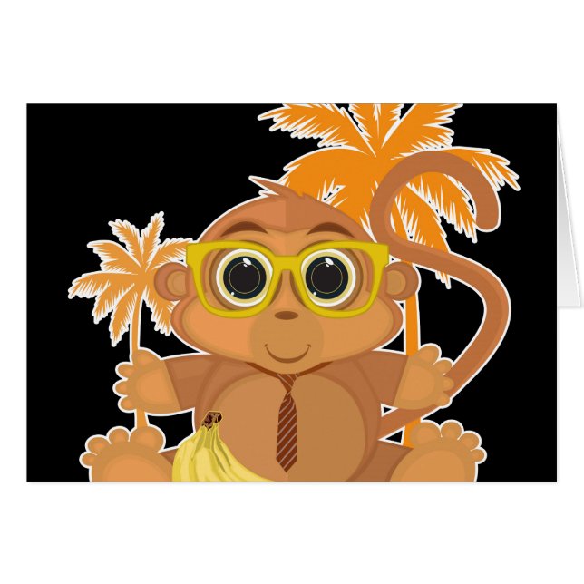 Monkey Nerd - Zwart (Voorkant Horizontaal)