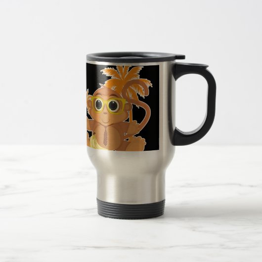 Monkey Nerd - Zwart Reisbeker (Rechts)