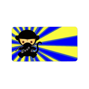 Monkey Ninja Kawaii stijl Etiket