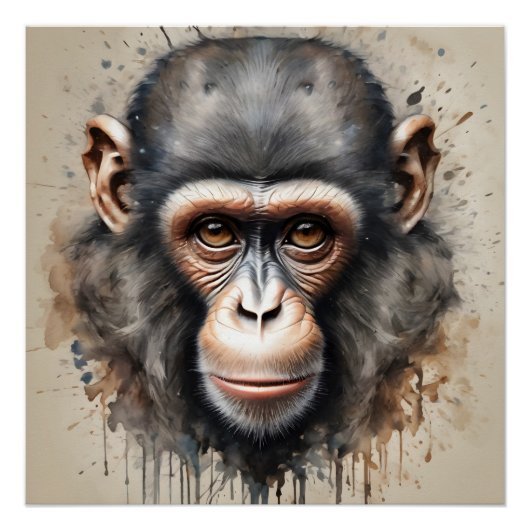 Monkey no 2 Glossy Poster (Devant)