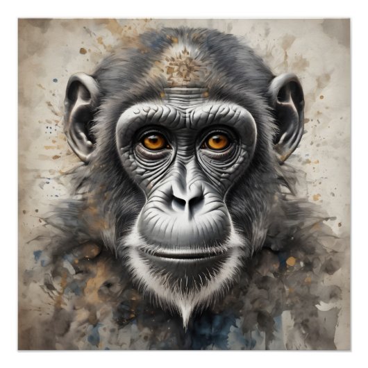 Monkey no 3 Glossy Poster (Devant)