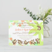 Monkey Oerwoud Baby shower Kaart (Staand voorkant)