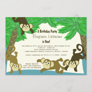 Monkey Oerwoud Birthday Kaart