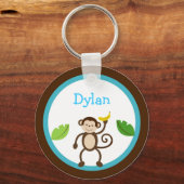 Monkey Oerwoud Kinder Gepersonaliseerd Sleutelhang Sleutelhanger (Voorkant)