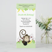 Monkey Oerwoud Safari Bowling Party 4x9 Kaart (Staand voorkant)