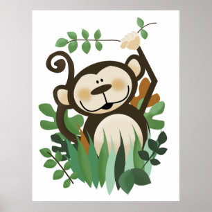Monkey Oerwoud Safari Wall Art Print