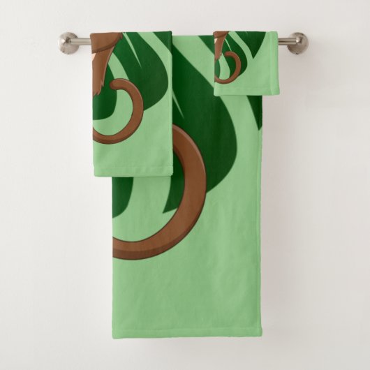 Monkey op een wijnhanddoekset bad handdoek (Insitu)