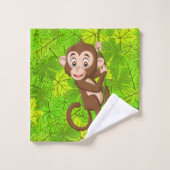 Monkey op een wijnhanddoekset bad handdoek (Wasdoekje)
